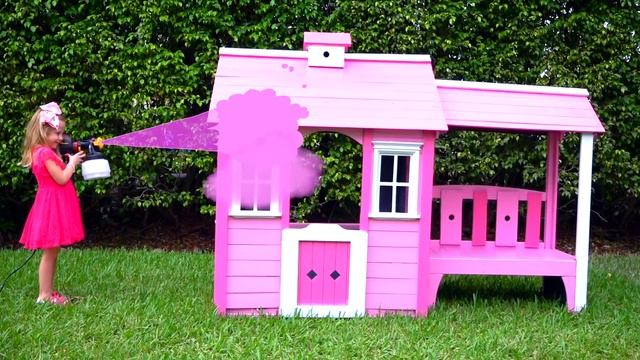 Настя красит новый домик в розовый цвет смотреть онлайн