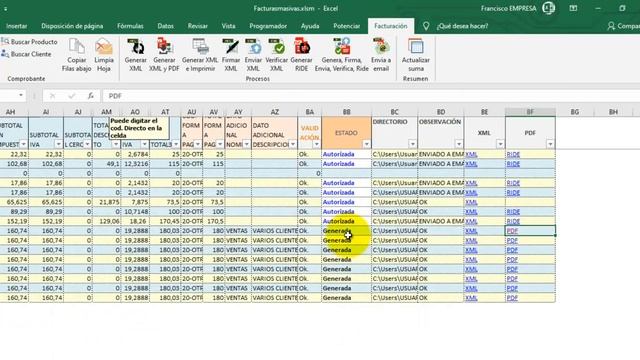 ? Plantilla de Excel para enviar factura Masiva SRI | Genera, Firma y Autoriza ⚡ смотреть онлайн