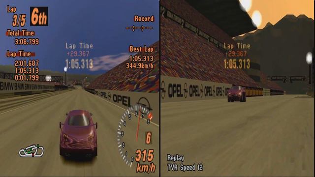 Can we catch them? Gran Turismo 2 - Red Rock Valley Speedway - TVR Speed 12 - Duckstation - 60 fps смотреть онлайн