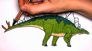 Рисование и раскрашивание Стегозавра - Как нарисовать динозавров! для детей!