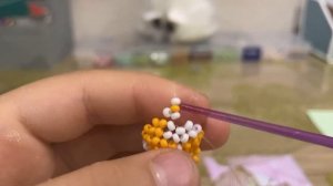 Плетение бисером. Котик - амигуруми.