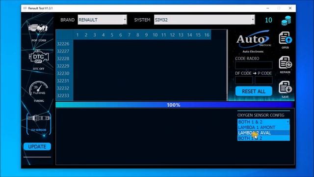 Renault Tool : Delete Oxygen Sensor S3000 S2000 SIM32 EMS 31XX ..ETC