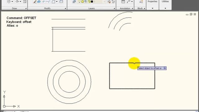 AutoCAD Tutorial - Using the OFFSET Command смотреть онлайн