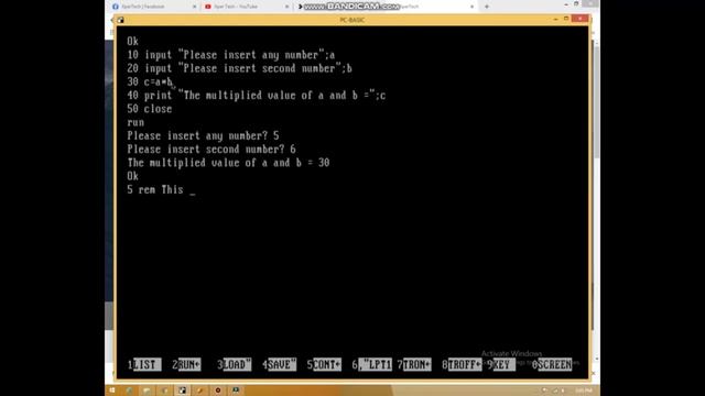 Lesson 03 How to save run list load new delete edit command rem input statement GWBASIC PCBASIC URD смотреть онлайн