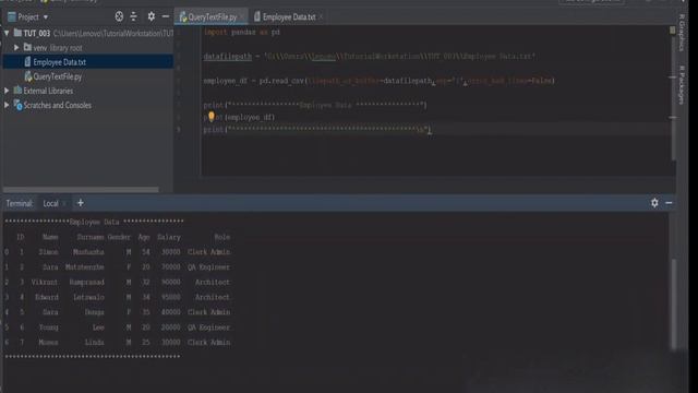 Python Read Text File with Query Statement Like SQL смотреть онлайн