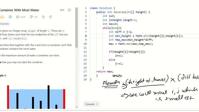 11. Container With Most Water (Java code) | LeetCode Top 100 Liked Questions смотреть онлайн