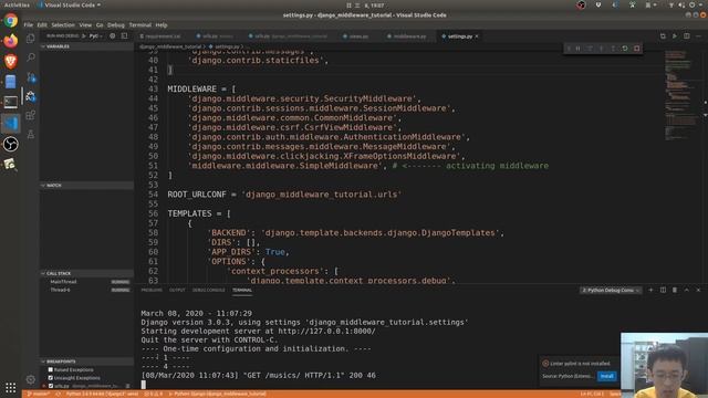 Django 3.0.3 middleware 介紹 смотреть онлайн
