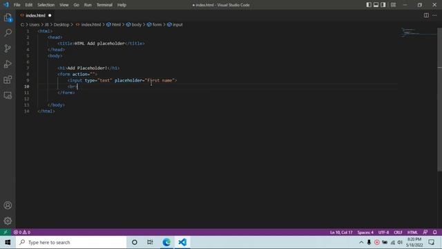 AE Tutorial #5: How to make a placeholder in HTML Form смотреть онлайн