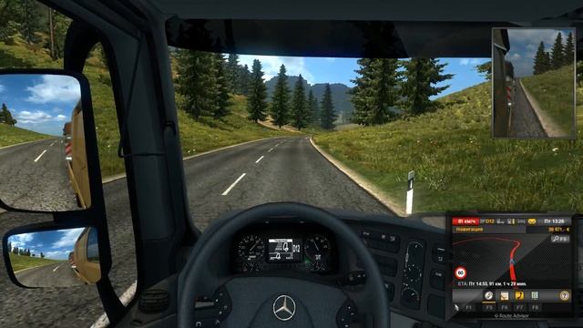 Euro Truck Simulator 2.Euro Truck.Выпуск #13.Серпантин.Mercedes Benz. смотреть онлайн