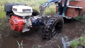 Тест драйв мотоблока в грязи по Бездорожью