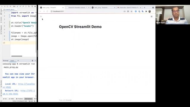 Build and deploy OpenCV web apps using StreamLit w/ Vikas Gupta - Weekly Ep. 12 - 6/10/21 смотреть онлайн