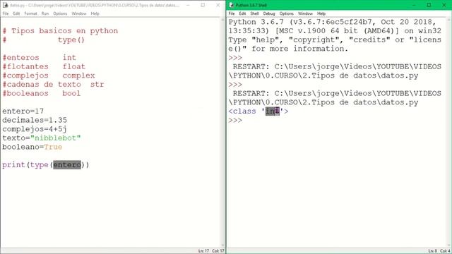 3. CURSO PYTHON - TIPOS BÁSICOS - FUNCIÓN TYPE() смотреть онлайн