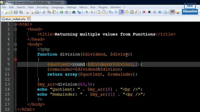 PHP: Hypertext Preprocessor -Tutorial no 37 Returning Multiple Values From Functions смотреть онлайн
