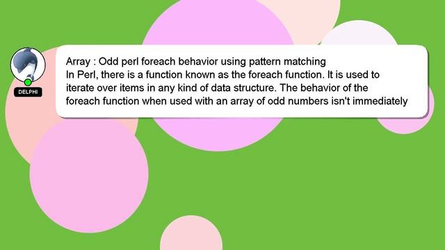 Array : Odd perl foreach behavior using pattern matching смотреть онлайн