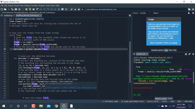 Realtime QR code Scanning | Python | Opencv смотреть онлайн