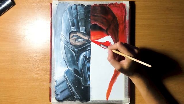 Drawing Mortal Kombat (Sub-Zero & Scorpion) | Рисую Мортал Комбат (Саб-Зиро & Скорпион) | ART (ASMR смотреть онлайн