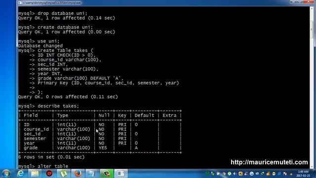 Structured Query Language Tutorial SQL Part 28 DEFAULT Constraint on CREATE TABLE Command Prompt смотреть онлайн
