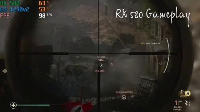 Call of duty: WW2 - RX 580 - E3 1230v2 - Gameplay смотреть онлайн