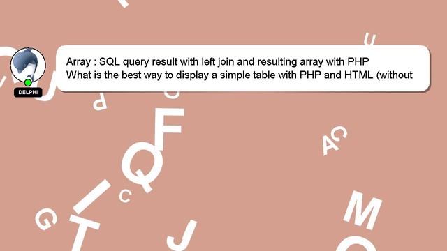 Array : SQL query result with left join and resulting array with PHP смотреть онлайн