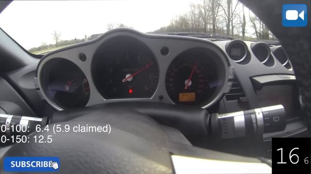 Nissan 350Z 3.5 V6 0-240 Km/h GREAT! Acceleration Test Autobahn & Sound