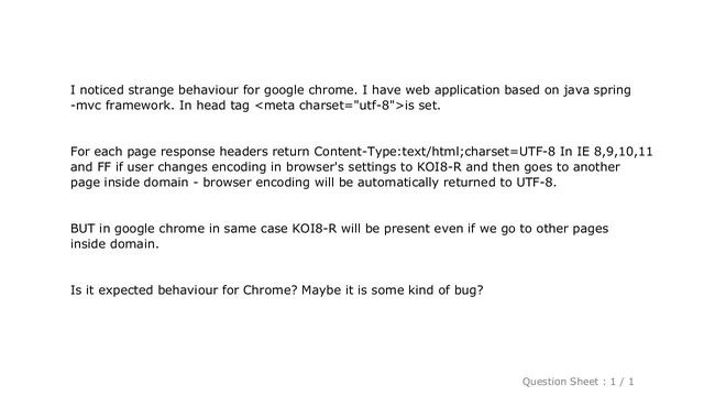 HTML : Google Chrome doesn't return to UTF-8 after moving to another page смотреть онлайн