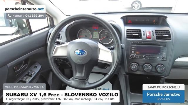 SUBARU XV 1,6 Free PREDSTAVITEV VOZILA смотреть онлайн
