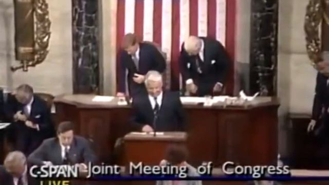 Шокирующая речь Ельцина в конгрессе США. Тайный посыл. Зачем он ездил в США