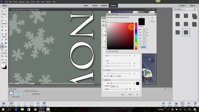 How To Create TEXT DROPSHADOWS In Photoshop Elements
