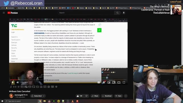 React Content | Curing Blindness is apparently ableist? | Just Chatting смотреть онлайн