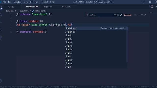 FORMATION PYTHON FLASK, LES BALISES DU MOTEUR DE TEMPLATE JINJA2 смотреть онлайн