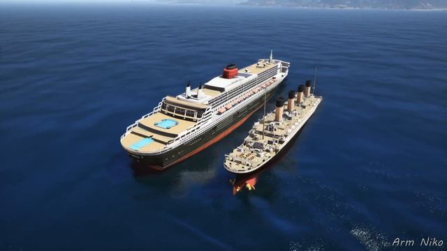 Titanic Sinking and Queen Mary 2 Save the Crew of the Ship in GTA 5 (Titanic Underwater Scene) смотреть онлайн
