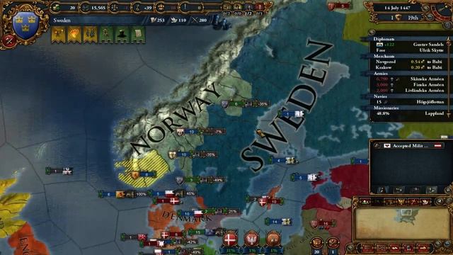 Sweden Independence EU4 Guide #2 - 3 Wars? Why not? смотреть онлайн