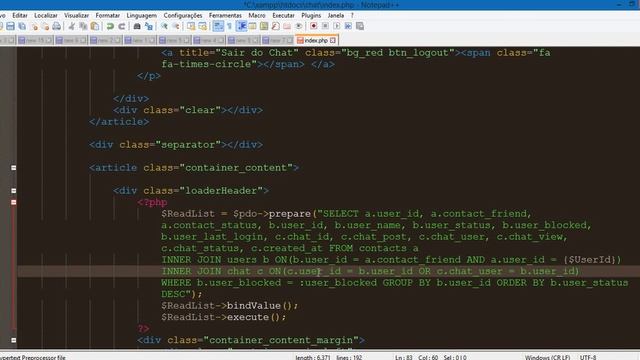 CHAT PHP: Como Criar Um Chat Real Time -  Aula 3 Lista De Contatos