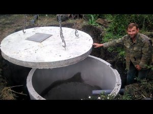 Как мы делаем сливные ямы!!! Септик. Яма для приёма сточных вод. Бетонные кольца.JCB. CAT. VOLVO.