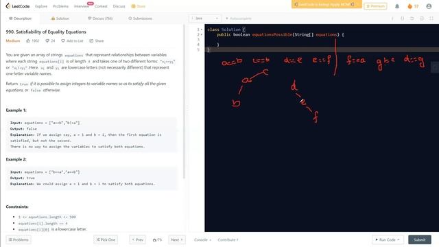 Satisfiability of Equality Equations | LeetCode 990 | Union Find Algorithm | Java | @LearnOverflow смотреть онлайн