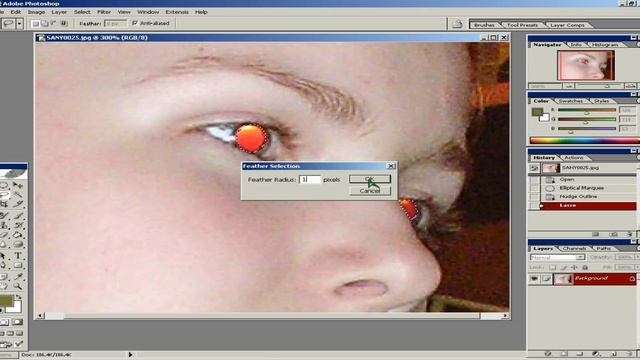 Устранение эффекта красных глаз