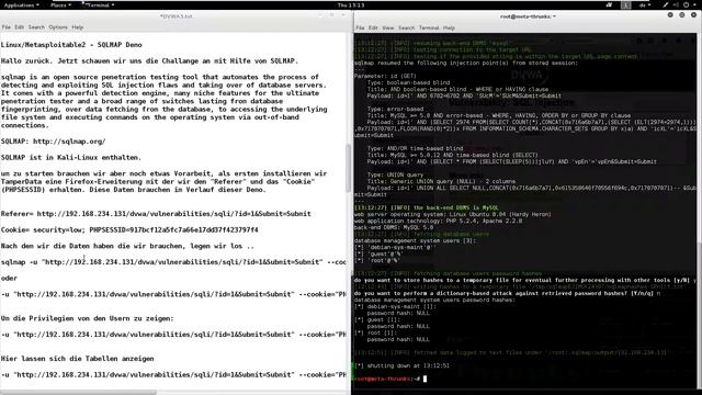 DVWA challenge 3.2 - SQL-Injection (SQLMAP) - Meta-Thrunks! смотреть онлайн
