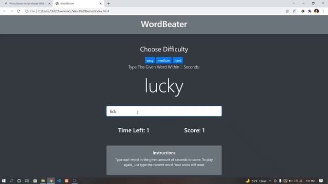 Word Beater In JavaScript With Source Code | Source Code & Projects смотреть онлайн