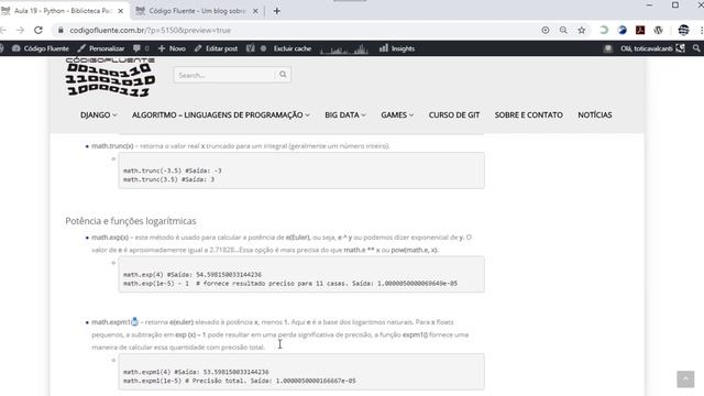 Aula 19 - Python - Biblioteca Padrão - Módulo math смотреть онлайн