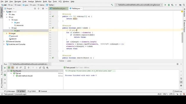 3.Cracking The TDD Set Implementation - Add Method