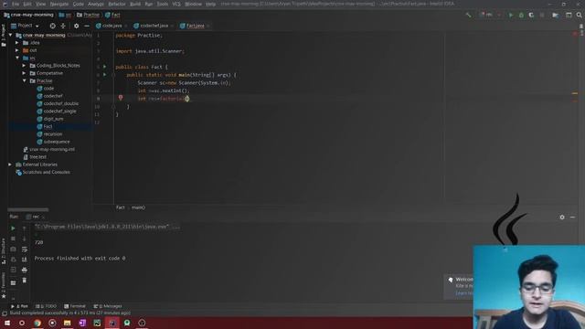 Factorial of A Number Using Recursion in JAVA смотреть онлайн