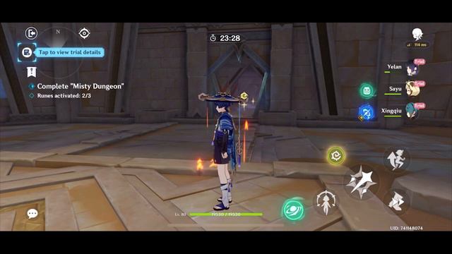 Genshin Impact Wanderer Charged Attack in Misty Dungeon Challenge смотреть онлайн