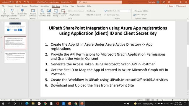 UiPath SharePoint Integration using Azure App registrations using App ID and Client Secret Key смотреть онлайн