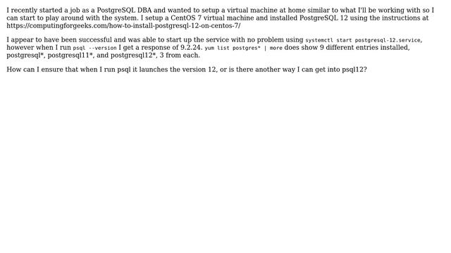 Getting correct PostgreSQL version on CentOS VM смотреть онлайн
