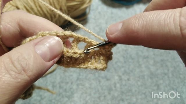 Узор крючком  с дырочками беззвучное видео