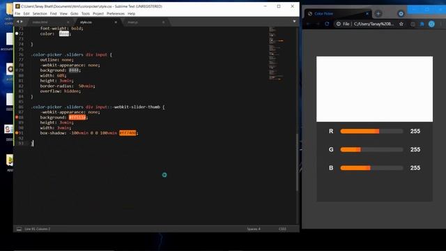 RGB Color Picker with JavaScript, HTML and CSS смотреть онлайн