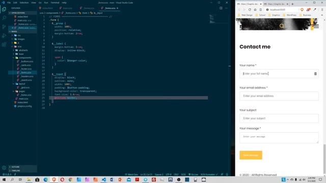 Project Styling – About, Contact, and Footer section | Part 6.3 | Create a responsive website смотреть онлайн