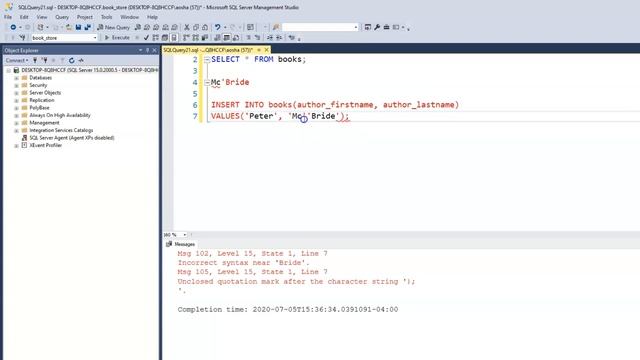 34. How to insert names and characters with single quote or apostrophe into tables in SQL смотреть онлайн