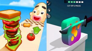 Мобильные игры Layers Roll и Sandwich Runner все уровни прохождение и геймплей