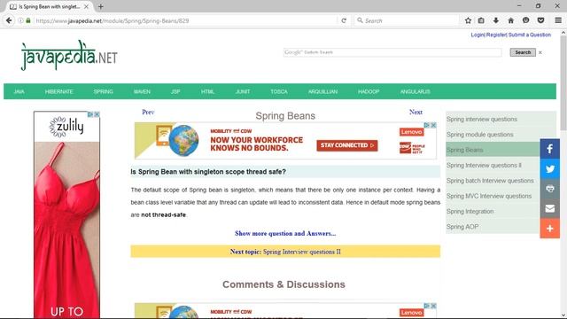 Is Spring Bean with singleton scope thread safe?
| javapedia.net смотреть онлайн